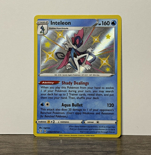 Inteleon SV027/SV122 Shiny Holo Rare Shining Fates Shiny Vault English 160HP