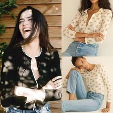 Doen26 Autumn/Winter Soft Lady Floral Print Slimming Round Neck Strap Top