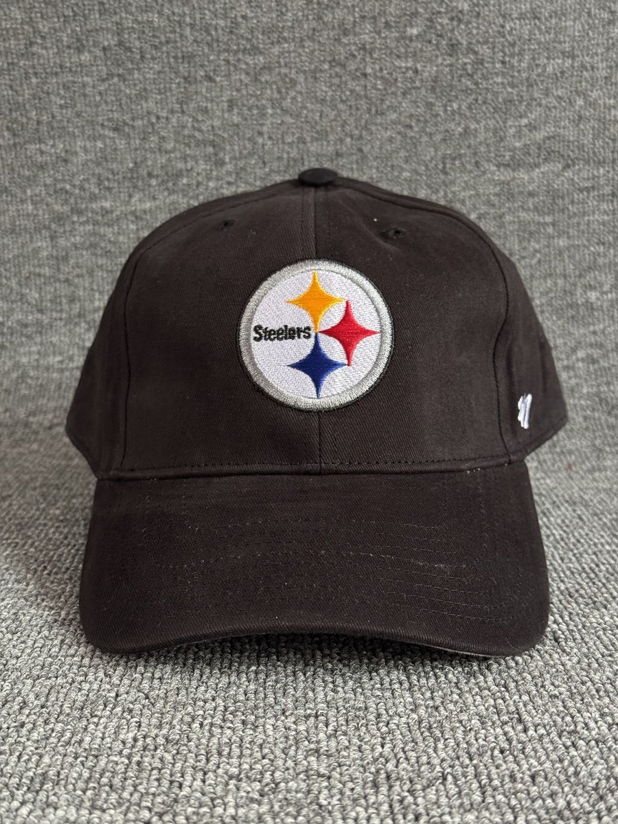 '47 Brand Pittsburgh Steelers Dad Hat Strapback Black One Size NFL Cap