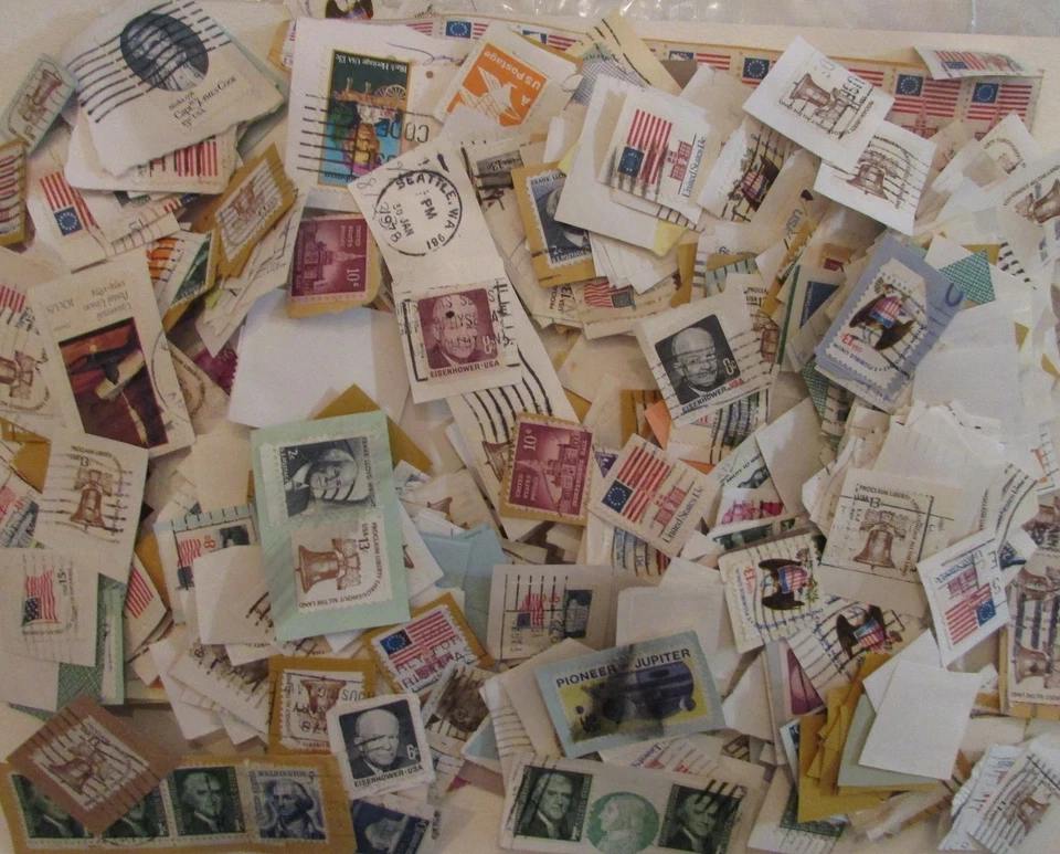 5 pounds of US postage stamps Box lot hoard on paper box filled to the top..007 - Image 2 of 4