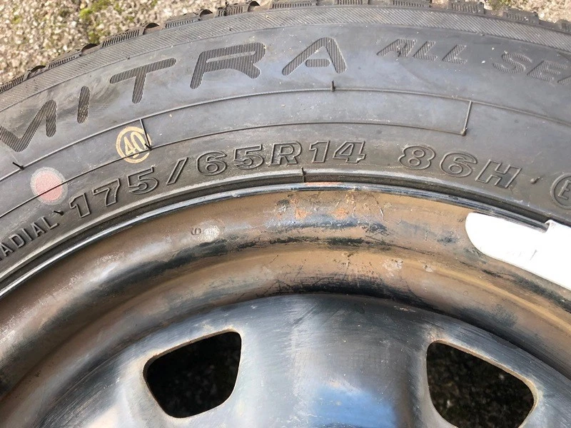 4xkomplette Allwetterreifen+Felgen 175/65R14 86H für Hyundai Getz,Accent,i10,Kia - Bild 3 von 4