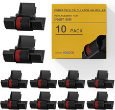 10 Pack Compatible Ir40T Calculator Ink Roller Replacement for Casio Hr-100Tm In