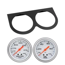 2-5/8 In Water Temperature & Oil Pressure Gauges w/Mounting Plate
