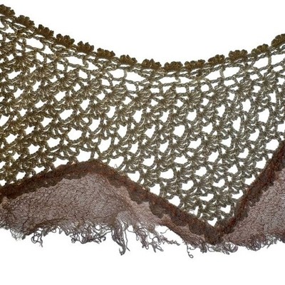 Vintage Ivory Crochet Collar Zigzag Edge Lace Trim Clothing Craft Decor Display
