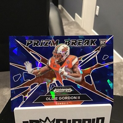 2025 Panini Prizm DP Ollie Gordon II RC Prizm Break Blue Cracked Ice /149 OSU
