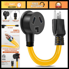 Heavy Duty Dryer Adapter Cord, NEMA 5-15P to 10-30R, 10AWG, 3 Prong Power Cable