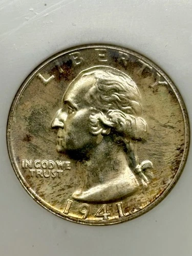 1941 Proof Washington Quarter PF66 NGC Old Fatty Hold With Gold Embossed Letter