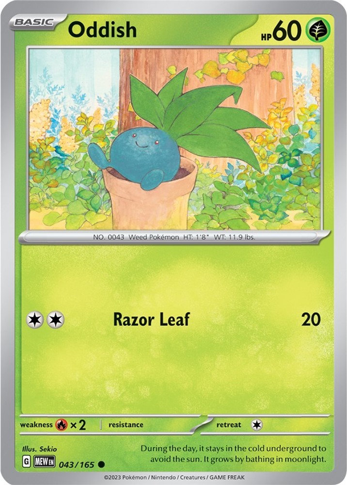 Oddish043/165PokemonSV: Scarlet & Violet 151MEWNMCommonEN