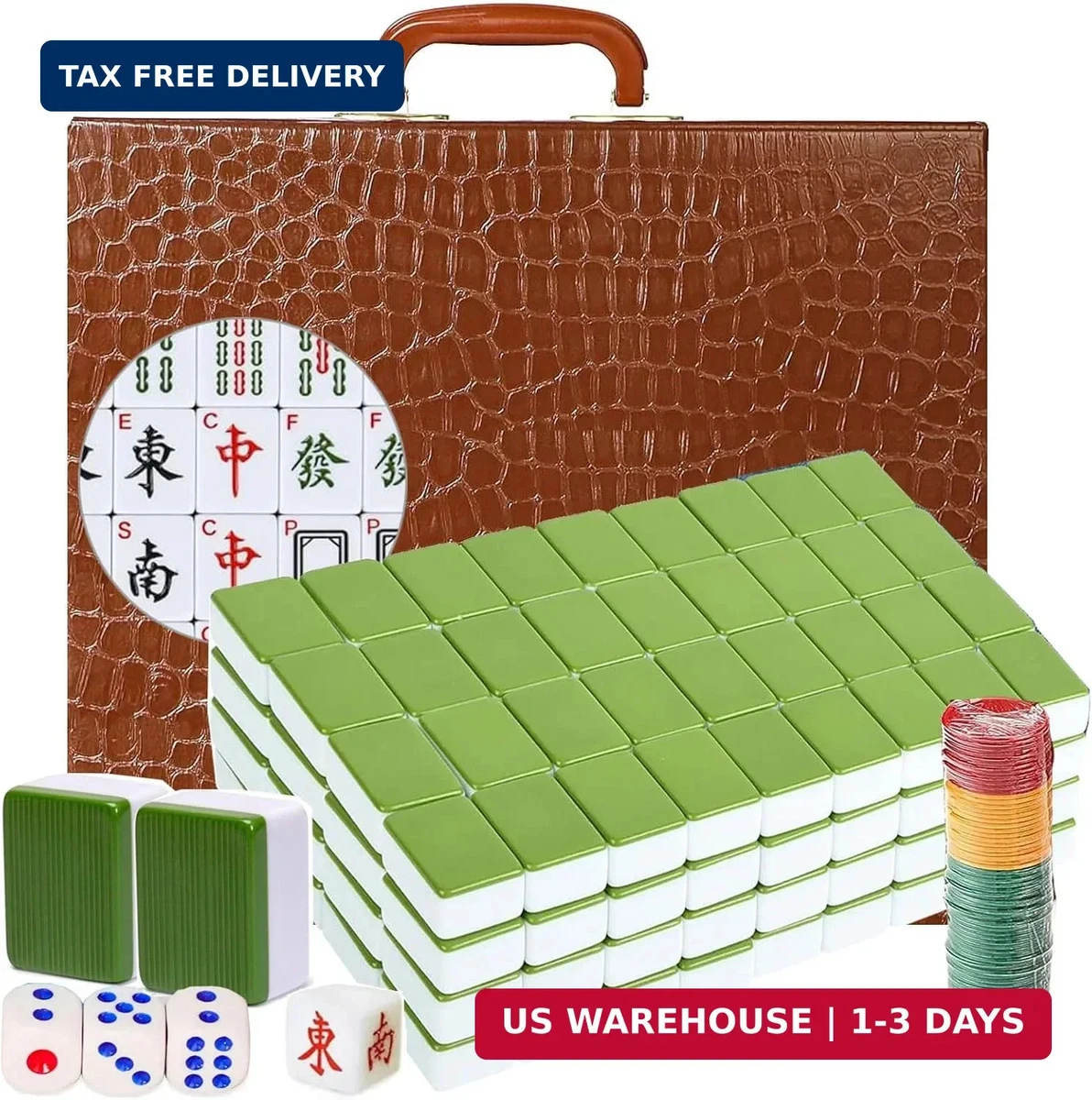 Juego de Mahjong Portátil: Mahjong Juego de Mesa, con Estuche de Madera Juego de Mahjong Portátil: Mahjong Juego de Mesa, con Estuche de Madera