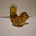 Fenton For Lenox Sunny The Little Amber Rooster Hand Painted Glass Singed COA