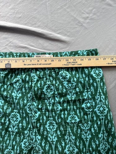 Zara Two Piece Set Balloon Sleeve Top M Wide Leg Pants Green Blue Cotton L Holid - Picture 13 of 14