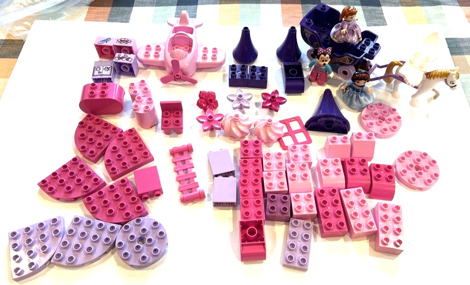 Lego Duplo Disney Princess Lot Figures Parts Blocks Horse Carriage Minnie 64pc - Image 2 of 4