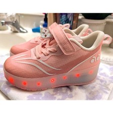 Girls Roller Skate Shoes Retractable Wheels Rechargeable LED Light Up Sneakers