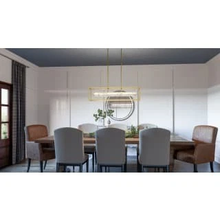 Quoizel PCDZ136 Dazzle 36"W Crystal Linear Chandelier - Black - Picture 3 of 12