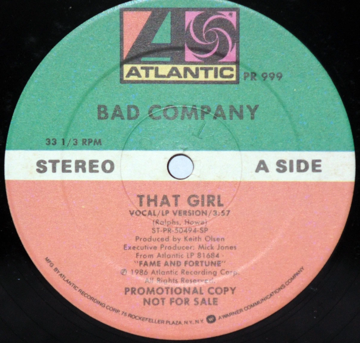 Bad Company Single 33 RPM Speed Vinyl Records for sale | eBay