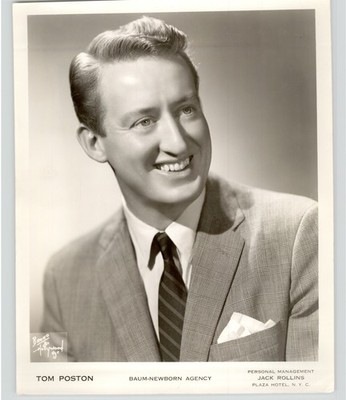 Actor TOM POSTON Baum-Newborn Agency Headshot VINTAGE 1963 Press Photo