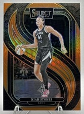 2025 Panini WNBA Select Kiah Stokes #185 Premier Level Orange Prizms 44/125 Aces