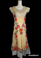 Pakistani Indian Embroidered Beaded Handmade Floral Wedding Party Dress Gown