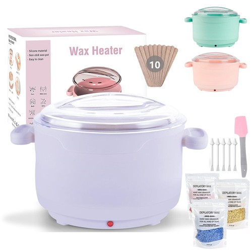 Silicone Wax Warmer Heater Hair Removal Depilatory Waxing Kit+300G Beans Sticks