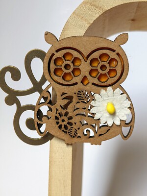 Retro Owl Pin Lapel Cute Hippy Brooch Daisy Bohemian Jewelry Brown Bird Handmade