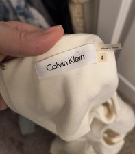 Calvin Klein Petite Ivory Pleaded Dress