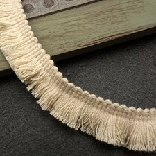 20mm 3/4" Decorative Cotton Fringe Trim by 4-Yard, TR-11139 Natural