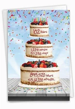 1 Funny 102nd Milestone Birthday Paper Card with Envelope - 102 Year Time Count