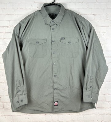 Dixxon Workforce Form and Function Long Sleeve Button Up Shirt Gray Size 3XL