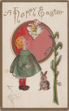 Easter Anthropomorphic Flower Lily Face Rabbi...