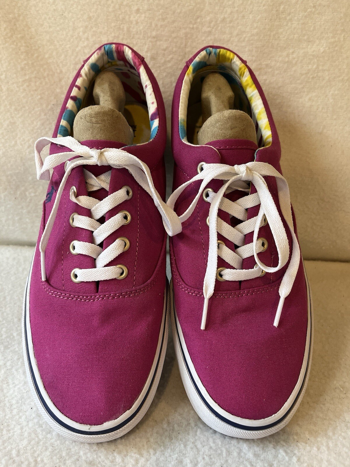 POLO RALPH LAUREN SCARPE DA UOMO ROSA KEATON PONY TAGLIA 11 SCARPE CON LACCI