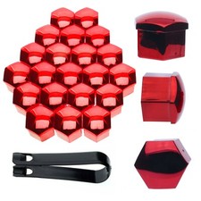 20x 19mm Radschrauben Radmuttern Bolzen Kappen Abdeckung Metallisches Rot