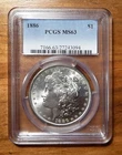1886 P Morgan Silver Dollar ~ PCGS Graded MS63