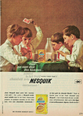 PRESSEWERBUNG 1961 NESQUIK INSTANT FÜR DIEJENIGEN, DIE SCHON MÄNNER SIND