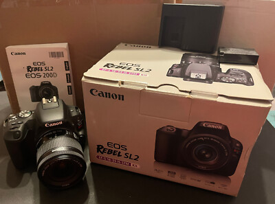 Canon EOS Rebel SL2 24.2MP DSLR Camera 18-55mm & 24mm Lens w/BAG & MANUAL