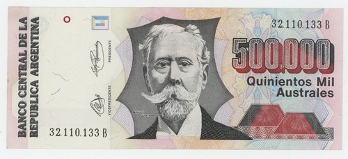 Argentina 500000 Australes ND 1991 Pick 338 XF+ Circulated Banknote Ref 133