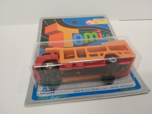 TOMICA TOYOTA CAR TRANSPORT on Blue card MADE FOR G.J COLES MELBOURNE AUSTRALIA - Picture 3 of 4