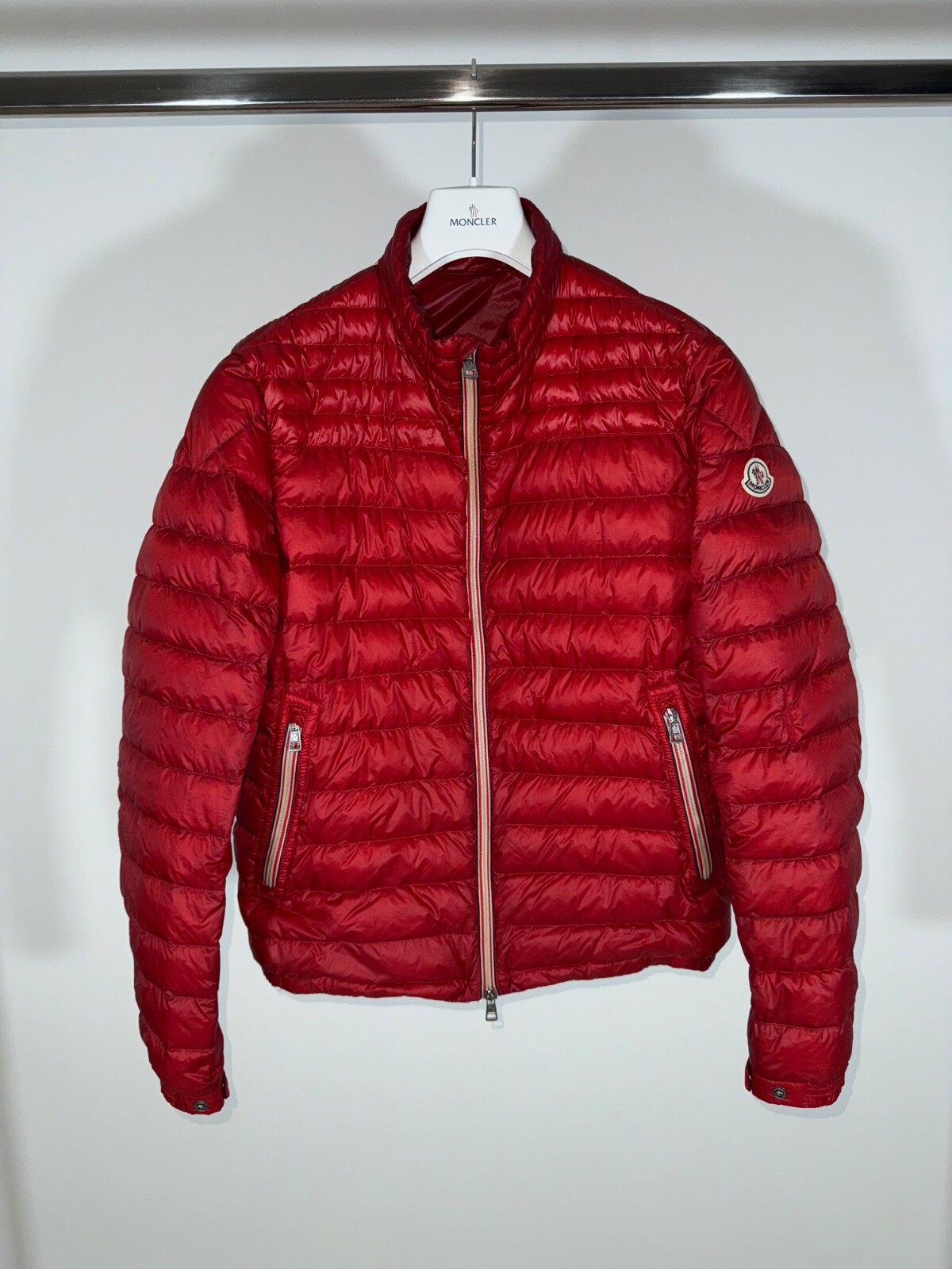 Moncler Daniel Red Jacket Size 4 Large L Windproof Puffer Coat