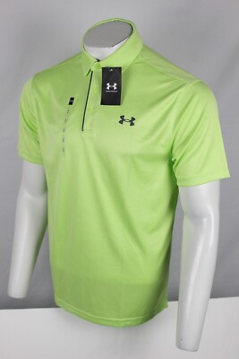 Under Armour Men's Tech Polo Short Sleeve Shirt Morph Green Pitch Gray 304