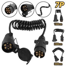 Spiralkabel f. Anhänger Verlängerungskabel 7 pol Stecker Lang Anhänger 1M/2M/3M