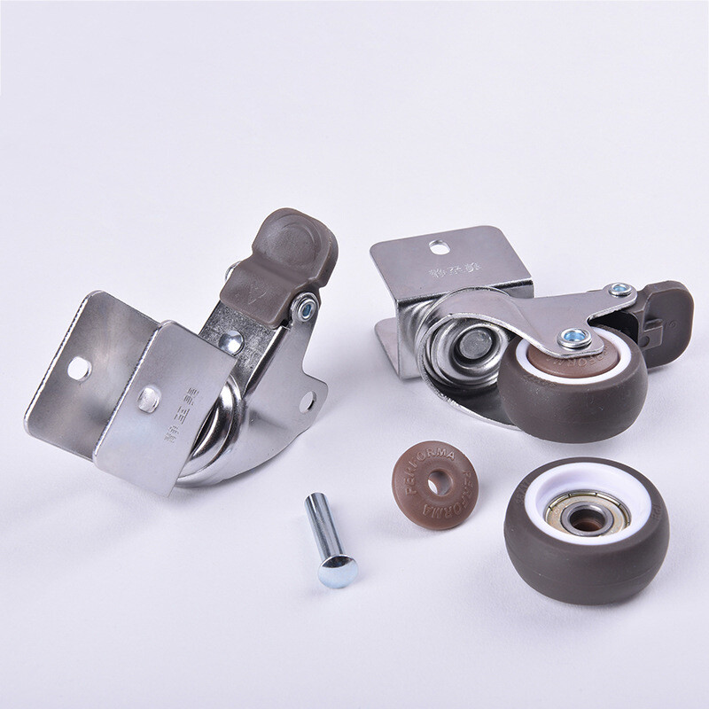 4 PACK 1.5" Swivel Caster Wheels U Bracket Heavy Duty Locking Furniture
