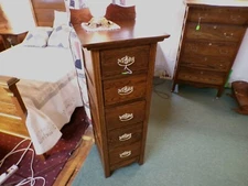 antique Oak Lingerie chest of drawers bureau 5 drawer refinished 1900's dresser