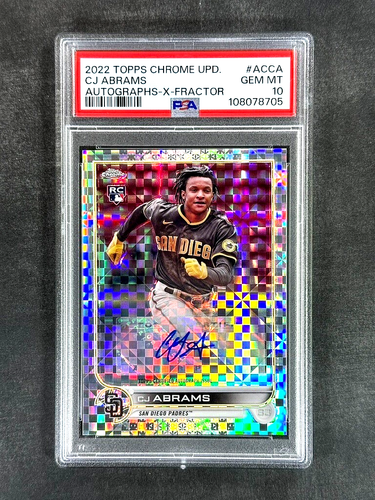 2022 Topps Chrome #ACCA CJ Abrams Autograph X-Fractor /125 Rookie RC PSA 10 Gem