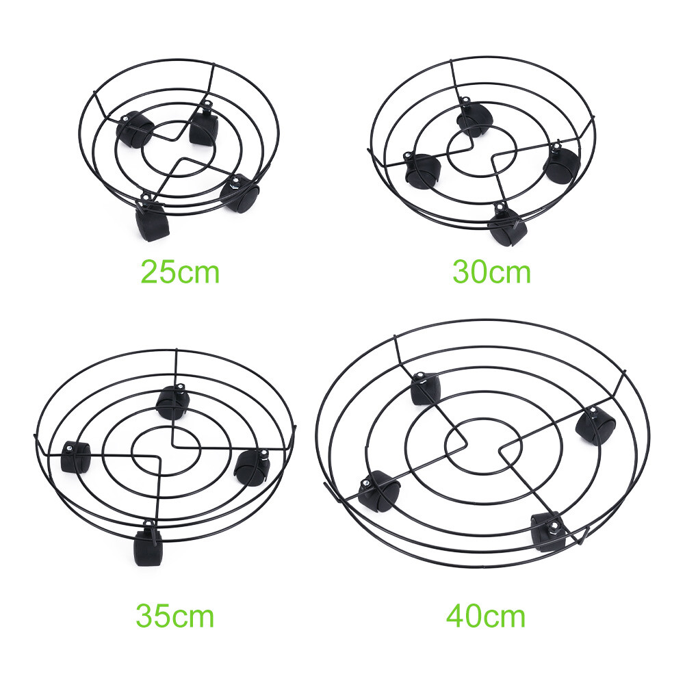 Indoor Outdoor Iron Holder MoverPlant Tray Wheels Flower Pot Stand eBay