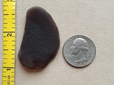 GENUINE BEACH SEA GLASS SURF TUMBLED CHOCO BROWN BOTTOM FROSTED PENDANT L01