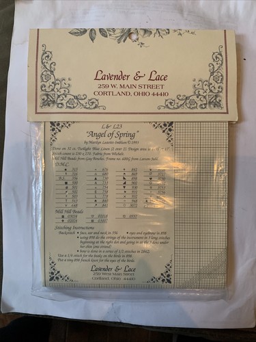 Tabla de punto de cruz de lavanda y encaje patrón ángel de primavera L&l23 - Imagen 3 de 3