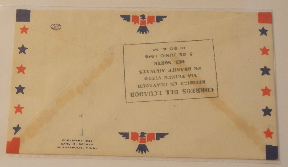 Houston Texas AMF to Guayaquil Ecuador June 7 1948 first flight (789 flown) eBay