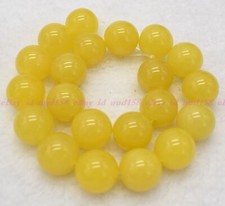 Huge Natural 20mm Yellow Jade Round Gemstone Loose Beads 15'' Strand AAA