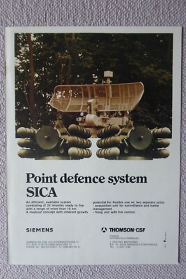 2/1983 PUB THOMSON CSF SIEMENS SICA ANTI AIRCRAFT MISSILE ORIGINAL ANZEIGE