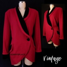 Vintage Kl Karl Lagerfeld Cashmere Coat Jacket Uk16 *excellent Cond* Red