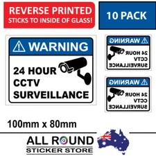 10 Pack Warning CCTV Security Surveillance Camera Sticker Sign reverse pri